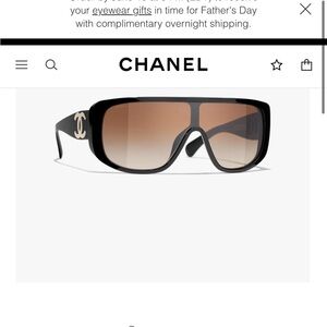 Chanel Shield Sunglasses - Black (Never Worn)